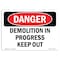 Signmission OSHA Danger Sign, 7" Height, 10" Width, Rigid Plastic, Demolition In Progress Keep Out, Landscape OS-DS-P-710-L-1835 - alternate 1